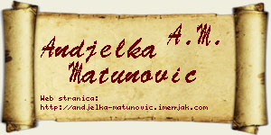Anđelka Matunović vizit kartica